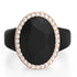 Oversize Oval Silicone Ring with Metal Frame & Stones by Rinfit